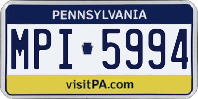 PA license plate MPI5994