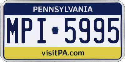 PA license plate MPI5995