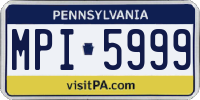 PA license plate MPI5999