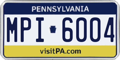PA license plate MPI6004