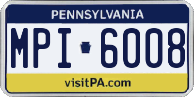 PA license plate MPI6008