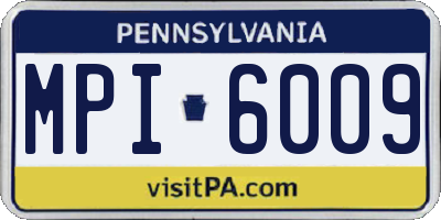 PA license plate MPI6009