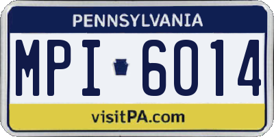PA license plate MPI6014
