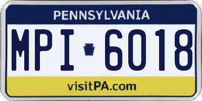 PA license plate MPI6018