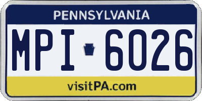 PA license plate MPI6026