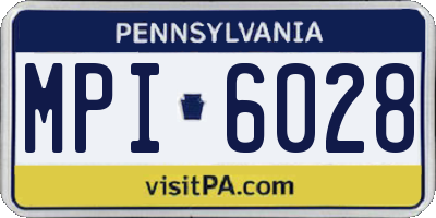 PA license plate MPI6028