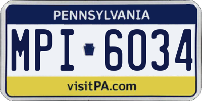 PA license plate MPI6034
