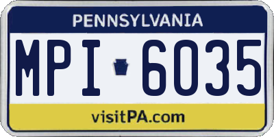 PA license plate MPI6035