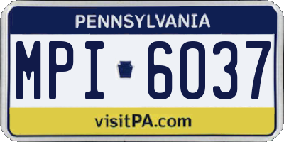 PA license plate MPI6037
