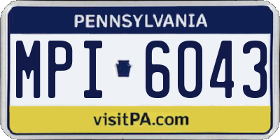 PA license plate MPI6043