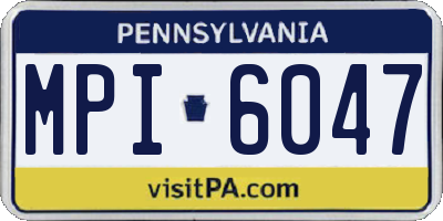 PA license plate MPI6047