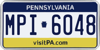 PA license plate MPI6048