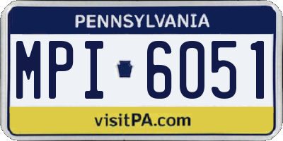 PA license plate MPI6051
