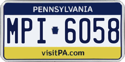 PA license plate MPI6058