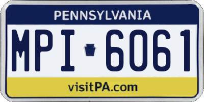 PA license plate MPI6061