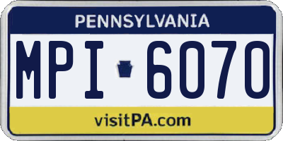 PA license plate MPI6070