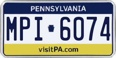 PA license plate MPI6074