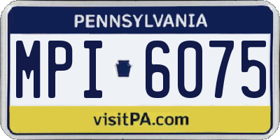 PA license plate MPI6075