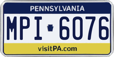 PA license plate MPI6076