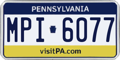 PA license plate MPI6077
