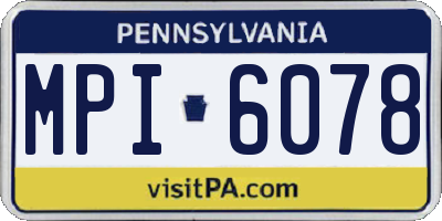 PA license plate MPI6078