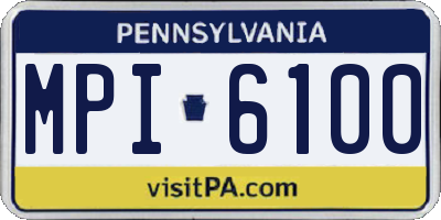 PA license plate MPI6100