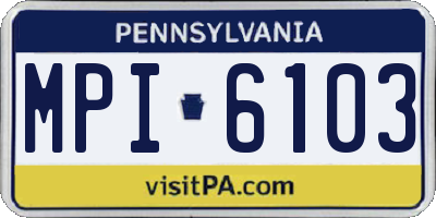 PA license plate MPI6103