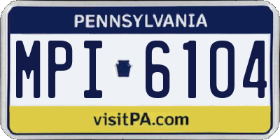 PA license plate MPI6104