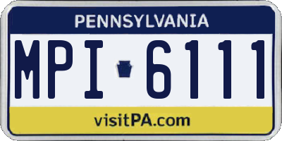 PA license plate MPI6111