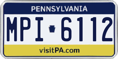 PA license plate MPI6112