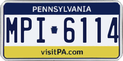 PA license plate MPI6114