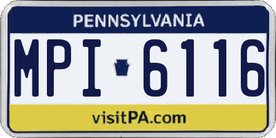 PA license plate MPI6116