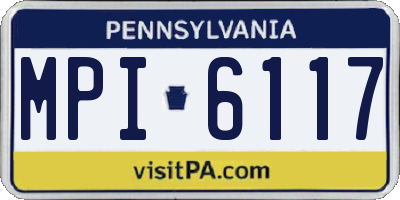PA license plate MPI6117