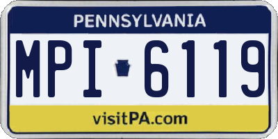 PA license plate MPI6119