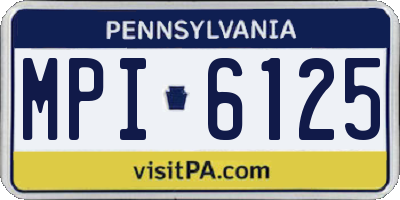 PA license plate MPI6125