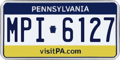 PA license plate MPI6127