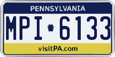 PA license plate MPI6133