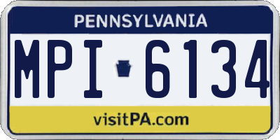 PA license plate MPI6134