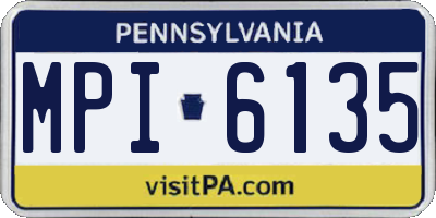PA license plate MPI6135