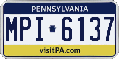 PA license plate MPI6137