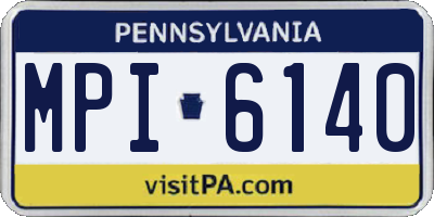 PA license plate MPI6140