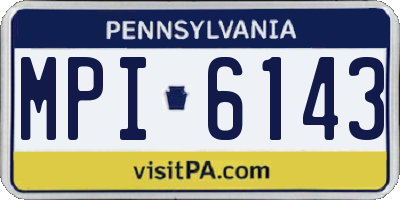 PA license plate MPI6143