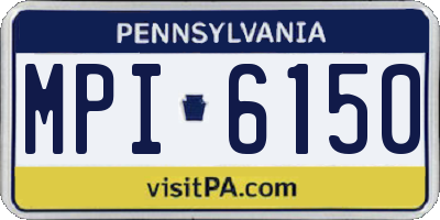 PA license plate MPI6150