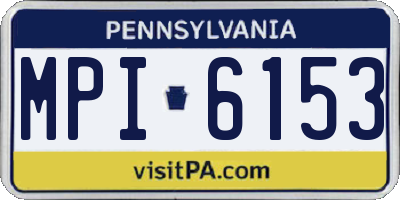 PA license plate MPI6153