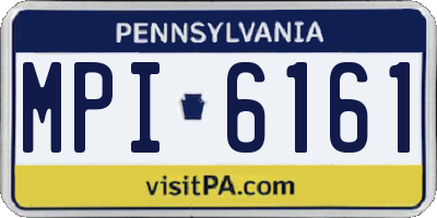 PA license plate MPI6161