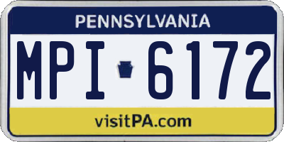 PA license plate MPI6172