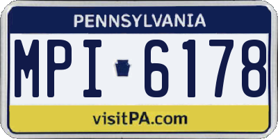 PA license plate MPI6178