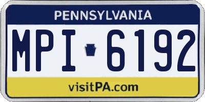 PA license plate MPI6192