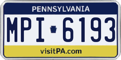 PA license plate MPI6193