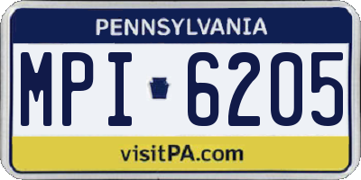 PA license plate MPI6205